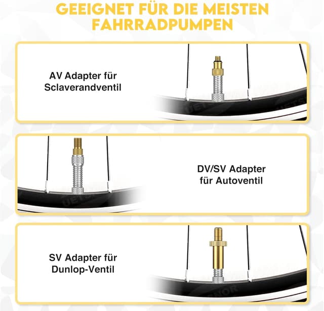 Thumbnail 2 de UETSNOR Fahrradventil Adapter Set