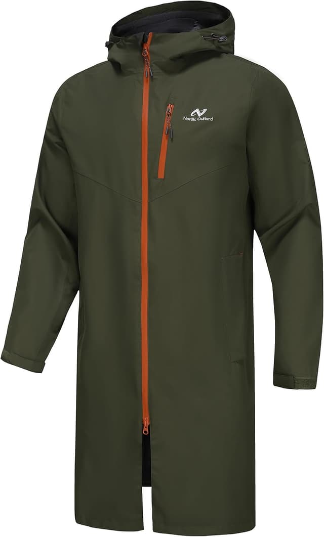 Thumbnail 6 de NORDIC OUTLAND Men’s Waterproof Rain Jacket – 2-layer TPU membrane hooded long raincoat