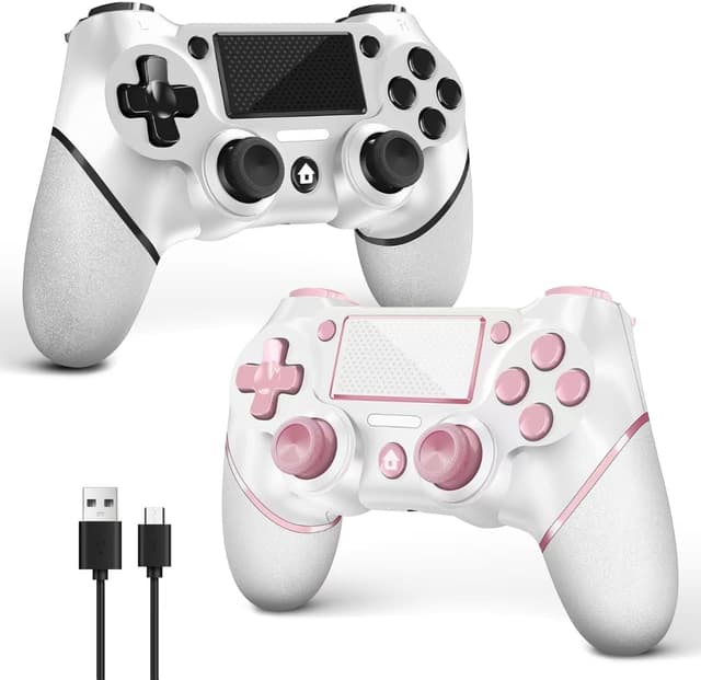 Thumbnail 6 de AceGamer 2 Pack Mando Inalámbrico para PS4,Mando de Juego para PS4/Pro/Slim/PC,Gamepad Joystick con Turbo/Botón Trasero/Doble Vibración/6-Axis Sensor Giroscópico/Panel Táctil (Blanco o Negro)
