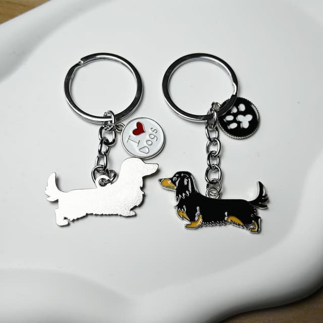 Detalle de Cute BT Bear Dog metal key-ring keychain with DO ID tag detail