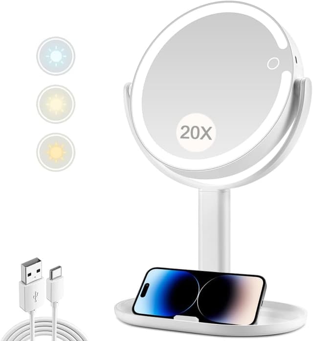 Detalle de MIYADIVA 20X Magnifying Makeup Mirror with Lights ๐