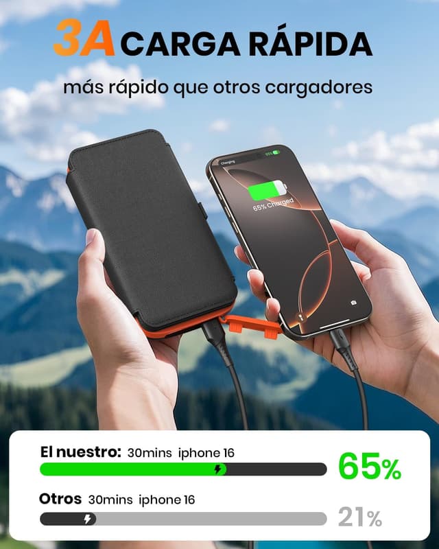 Thumbnail 3 de FEELLE Power Bank Solar 27000mAh ⚡ Carga Rápida y Linterna