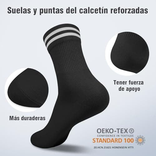 Detalle 2 de Smart Sir pack de 4 calcetines deportivos de algodón para hombre y mujer, blancos (cálidos y transpirables)