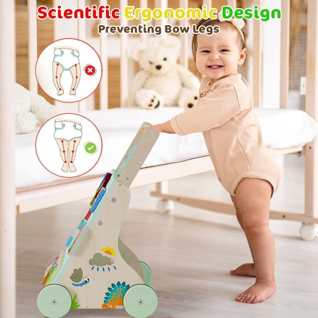 Detalle de TERRAMUS Dinosaur Wooden Baby Walker