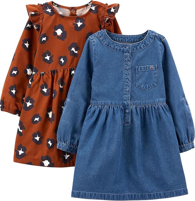 Imagen de Simple Joys by Carter's Vestido Chambray/Guepardo para Niñas en OfertitasTOP
