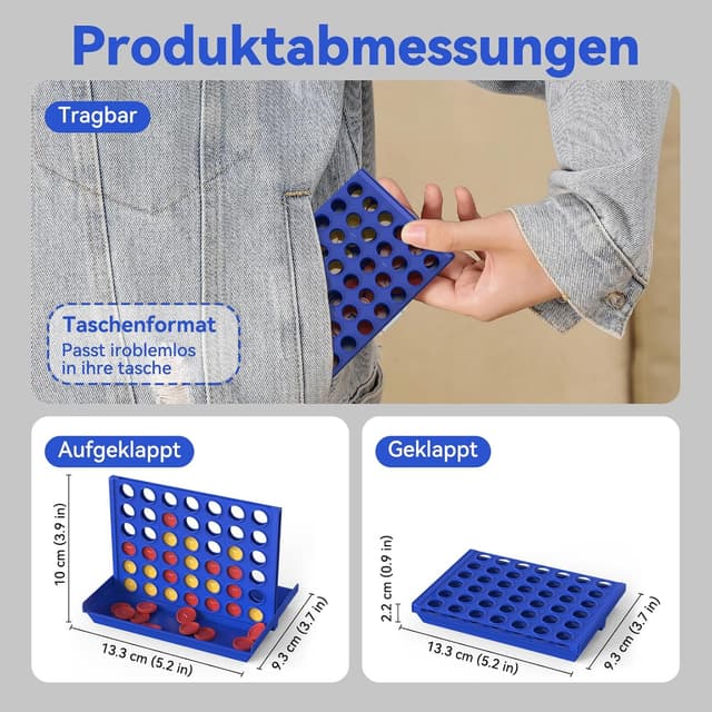 Detalle 2 de Pup Go „4 in einer Reihe“ im Taschenformat – Strategiespiel für 2 Spieler ab 3 Jahren