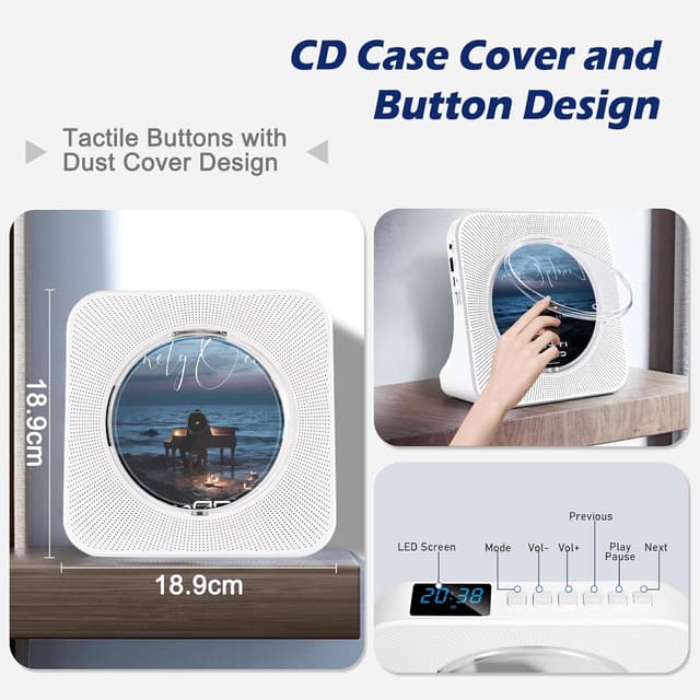 Thumbnail 4 de Reproductor CD Bluetooth con temporizador 70°