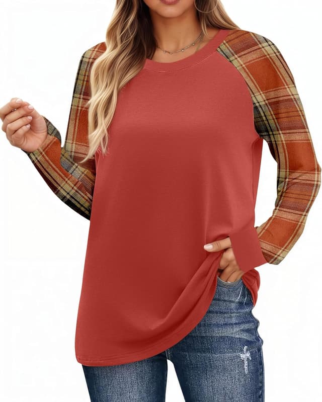 Detalle de Desol Women’s OOTD versatile colour block long sleeve raglan top with crew neck
