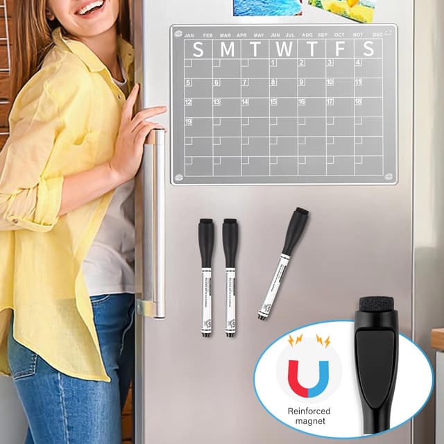 Detalle 2 de Autoau set di 10 pennarelli lavagna cancellabili magnetici punta fine (nero)