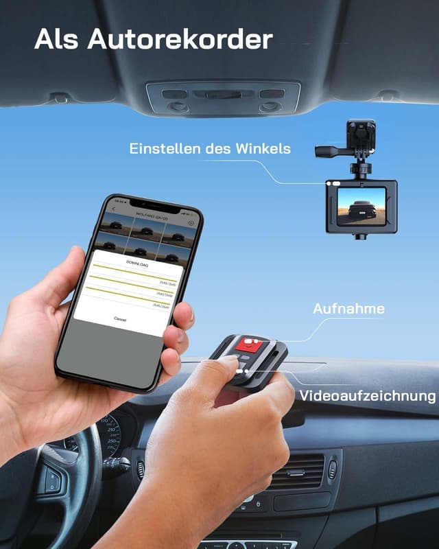 Detalle de WOLFANG GA100 Action Cam 4K (20 MP) Unterwasserkamera mit WiFi, EIS-Stabilisator, Helmkamera 170°-Weitwinkel