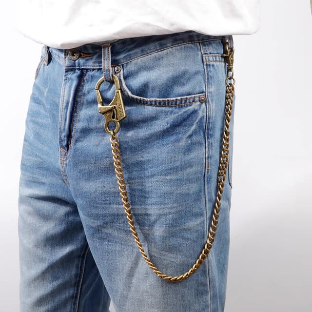 Detalle 2 de Chaîne de portefeuille homme Ahiller avec mousqueton en alliage et chaîne en acier inoxydable (gris acier)