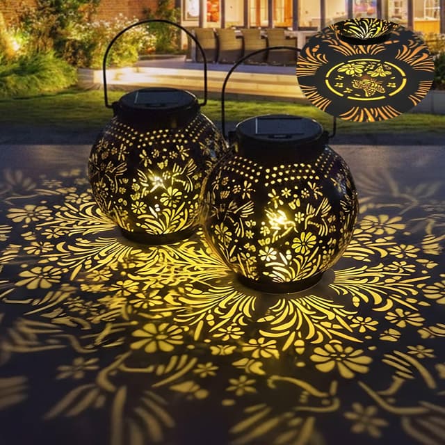 Detalle de KALAHOL Solar Lanterns 2 Pack for garden