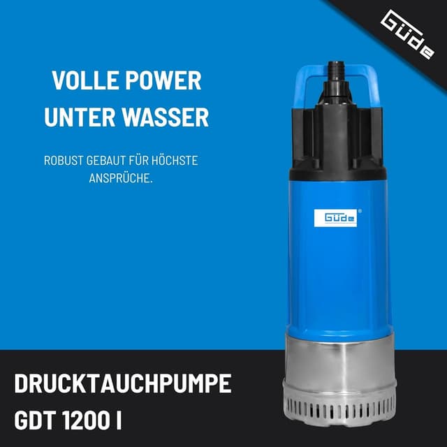 Detalle de Güde Pompe immergée sous pression GDT 1200 I – 1200 W, jusqu’à 6000 l/h, refoulement max. 40 m