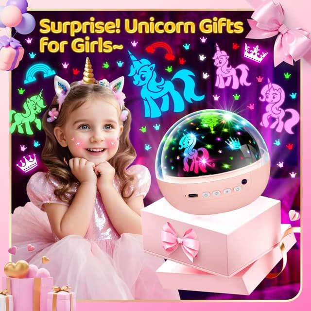 Thumbnail 6 de COOLNIGHT Unicorn Gifts for Girls Toy (93 Modes + Remote) with Timer & 3 Brightness Settings, 360° Rotating Projector