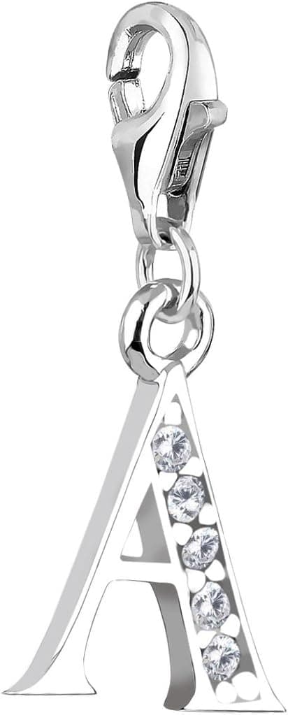 Detalle de Nenalina Charm-Anhänger „Buchstabe A“ mit Karabiner aus 925 Sterlingsilber (712701-019)