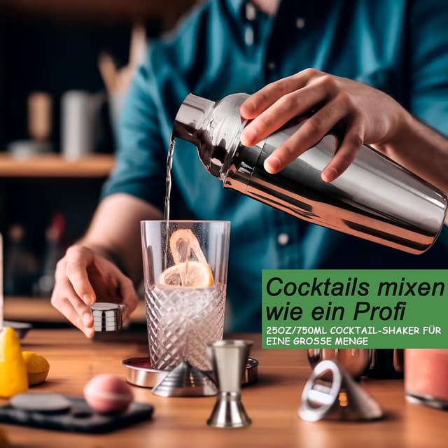 Detalle de Cocktail Shaker Set 12-teilig mit Ständer