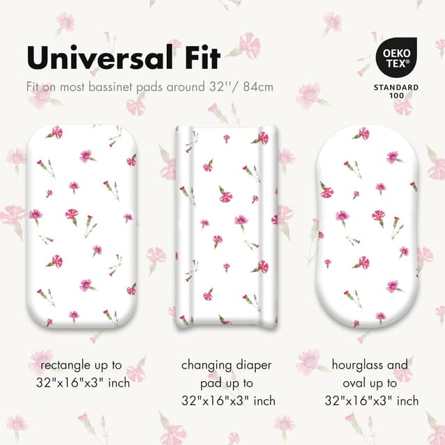 Thumbnail 2 de GLLQUEN BABY Moses Basket Fitted Sheet 81x41cm