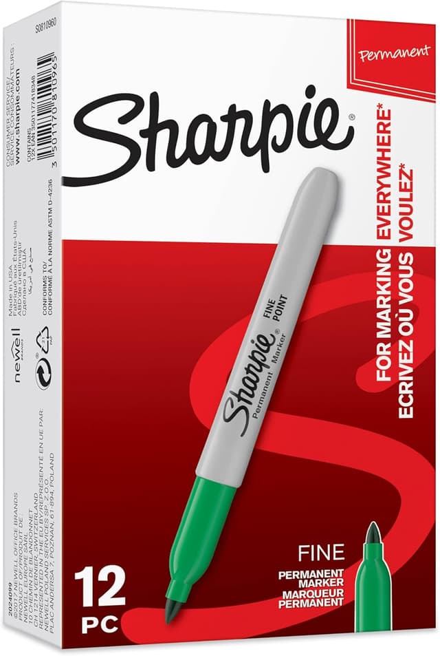 Imagen de Sharpie Permanent Markers Fine Point, Green (12-pack) en OfertitasTOP