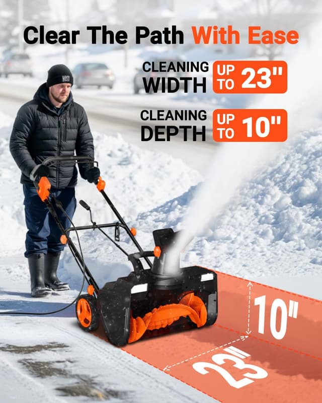 Thumbnail 1 de VOLTASK 23-Inch Electric Snow Blower 25 ft