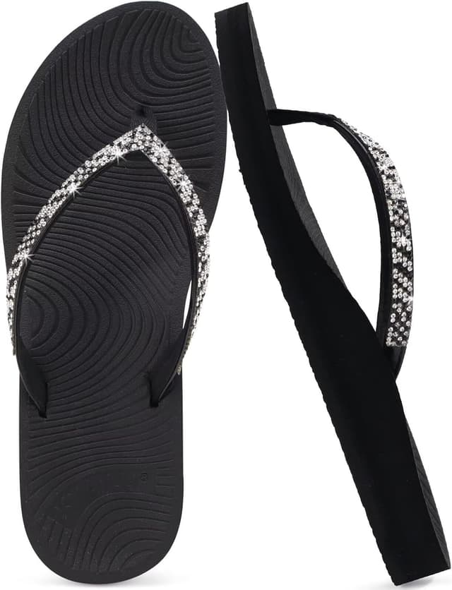 Detalle de KuaiLu Rhinestone Flip Flops 2026 for Women đĄ