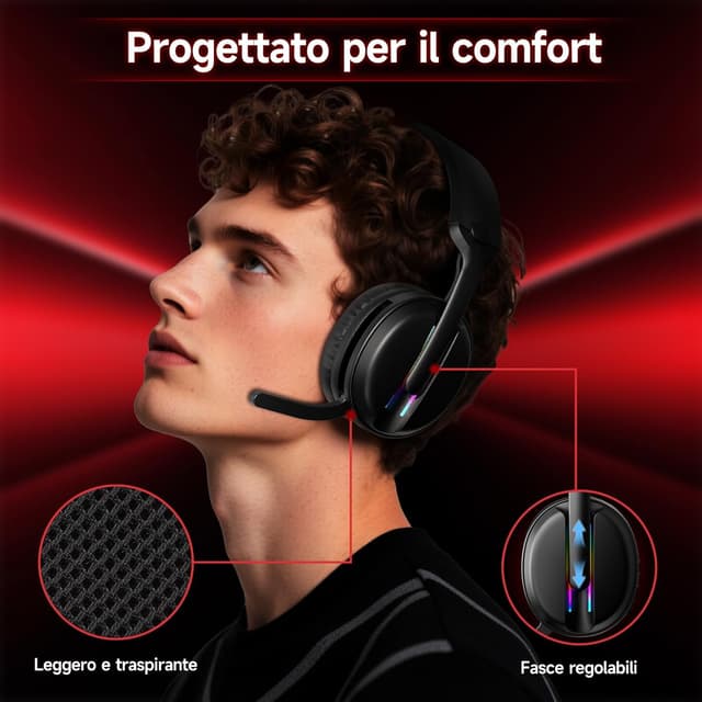 Thumbnail 2 de MANKIW Cuffie Gaming Wireless 40H per PS5