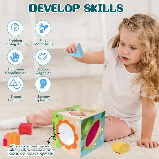 Detalle 1 de LZDMY Montessori Tücherbox 12-in-1 Würfel