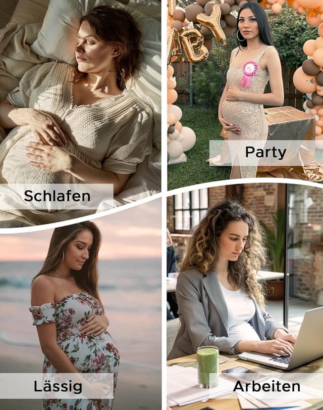 Thumbnail 4 de INNERSY Umstandshose Kurz Überbauch