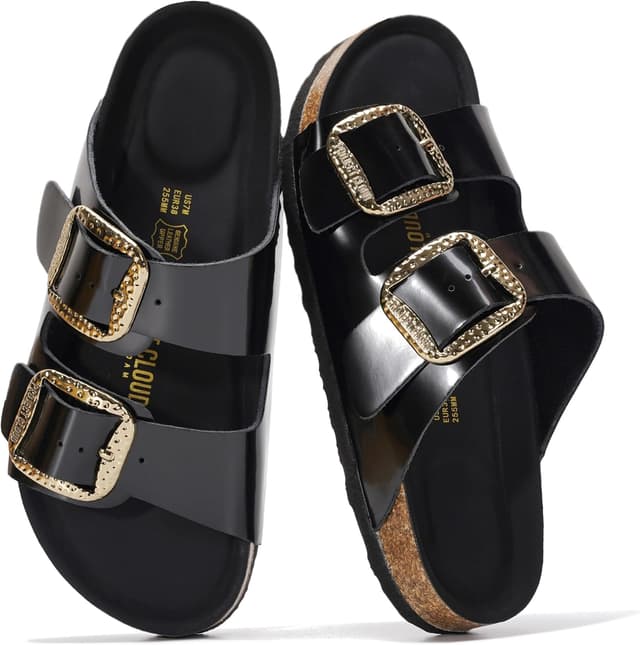 Detalle de Project Cloud Santorini 100% Genuine Leather Flat Sandals for Women