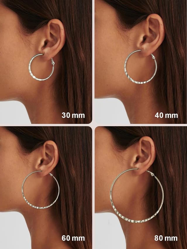 Thumbnail 6 de FOCALOOK Creolen 40 mm Edelstahl Ohrringe