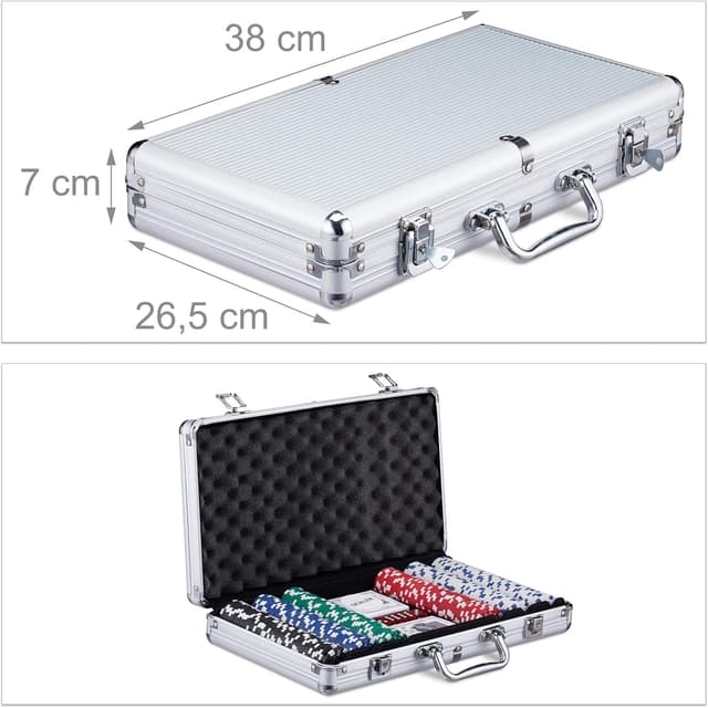 Thumbnail 3 de Relaxdays Coffret de poker 300 jetons et accessoires