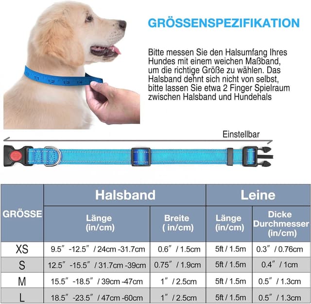 Thumbnail 6 de haapaw reflektierendes gepolstertes Hundehalsband aus Neopren mit einstellbarem Nylonband