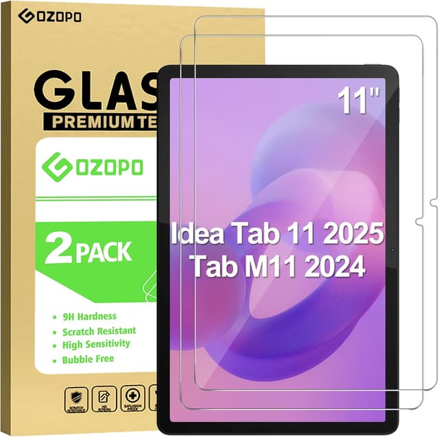 Detalle de GOZOPO Schutzfolie für Lenovo Tab M11 (2024) & Idea Tab (2025) 11 Zoll – 9H, blasenfrei, 2er-Set