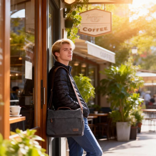 Detalle 2 de Ruschen Umhängetasche Herren für Laptop 15,6 Zoll