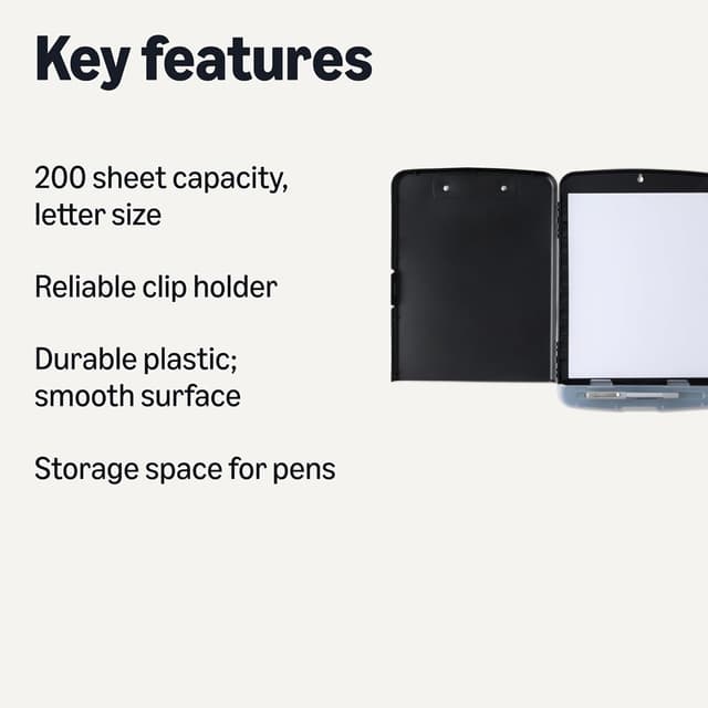 Detalle 2 de Amazon Basics A4 Storage Clipboard Padfolio, 36.5 cm