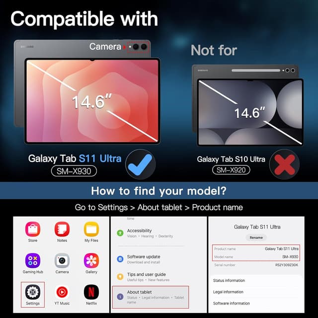 Detalle 2 de JETech Schutzfolie Samsung Galaxy Tab S11 Ultra 14,6"