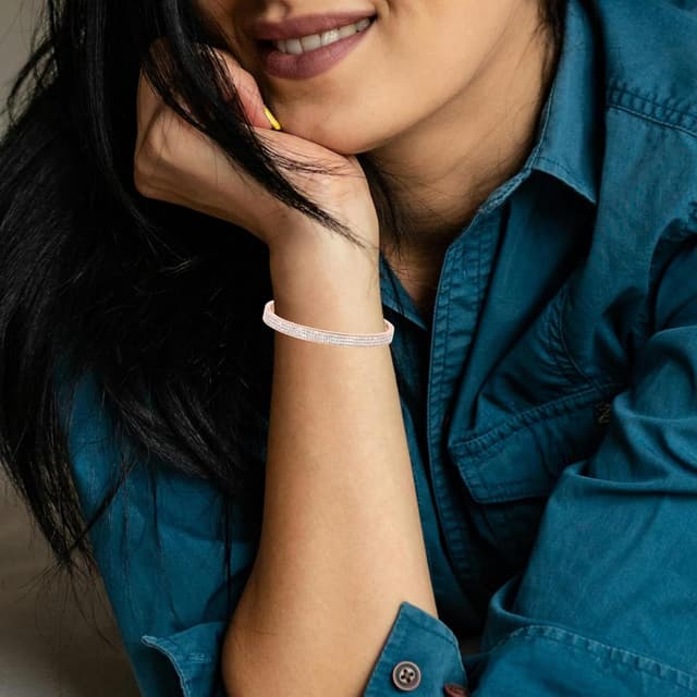 Detalle 2 de MILAKOO 4mm oval cuff bangle bracelet