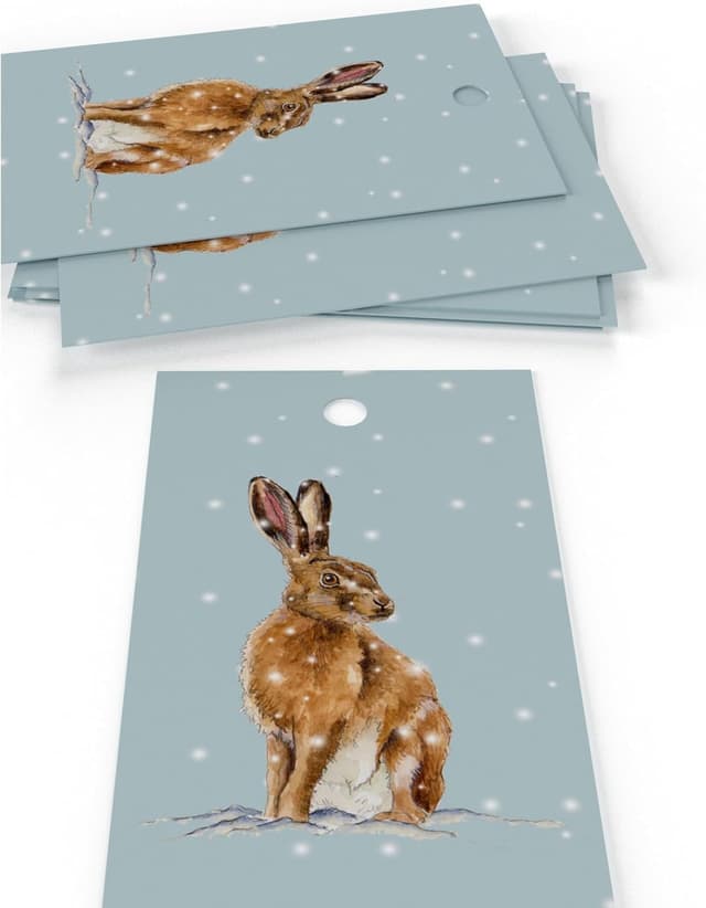 Thumbnail 5 de Re-wrapped Luxury ECO Gift Wrap 6 sheets — Winter Brown Hares