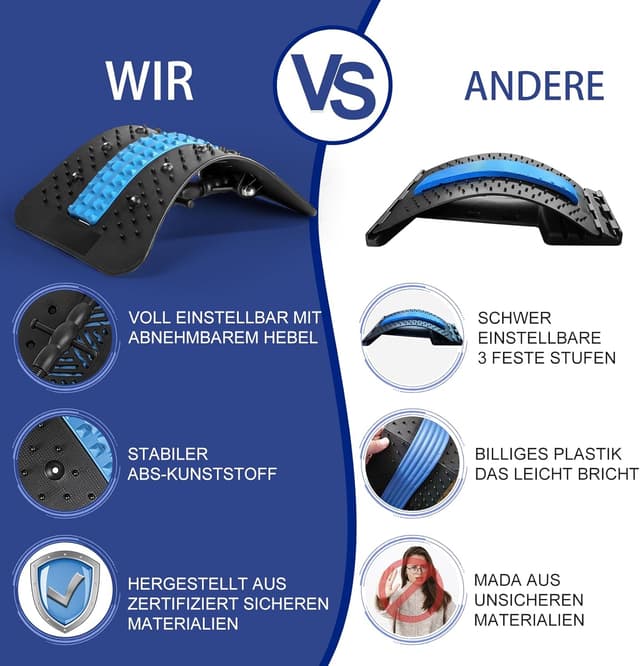 Detalle 2 de Rückenstrecker Rückenmassagegerät 60° verstellbar