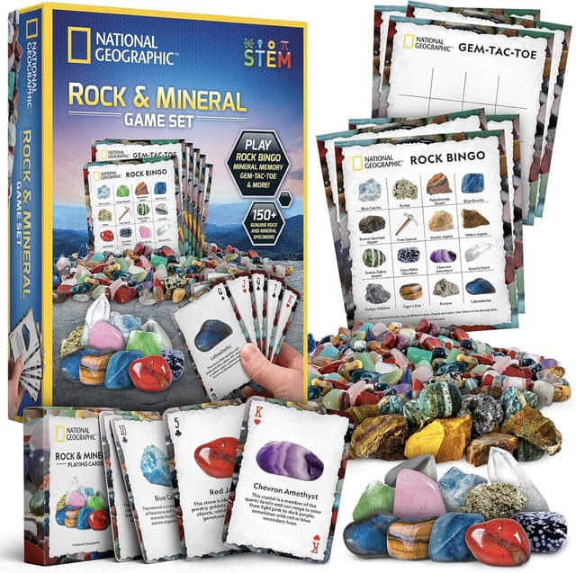 Detalle de National Geographic Rock Bingo Game 150+ pieces 🎲