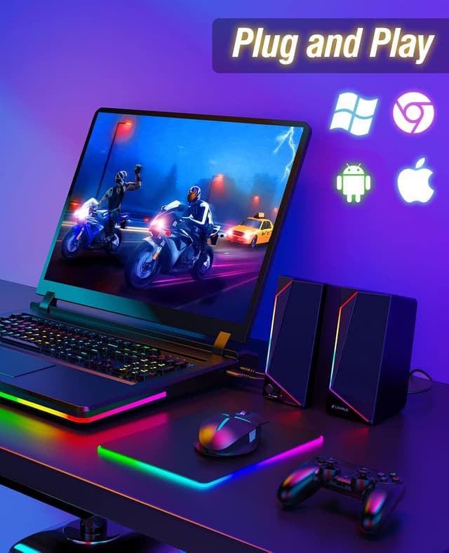 Thumbnail 5 de LENRUE PC Speakers USB-powered stereo speakers