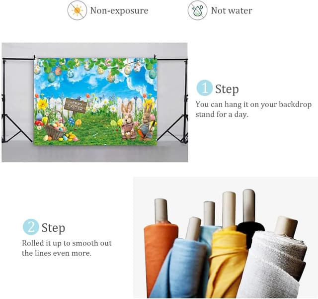 Thumbnail 5 de BINQOO 8x6FT Blue Sky Easter Backdrop