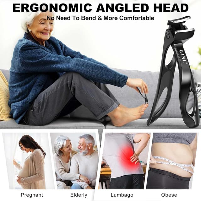 Detalle 2 de Nagelknipser für Männer und Frauen mit Winkelkopf – Nagelknipser für Fußnägel, scharfer Nagelzwicker mit langem Griff