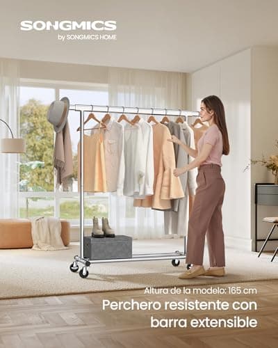 Detalle 2 de SONGMICS HSR13S burro ropa con ruedas