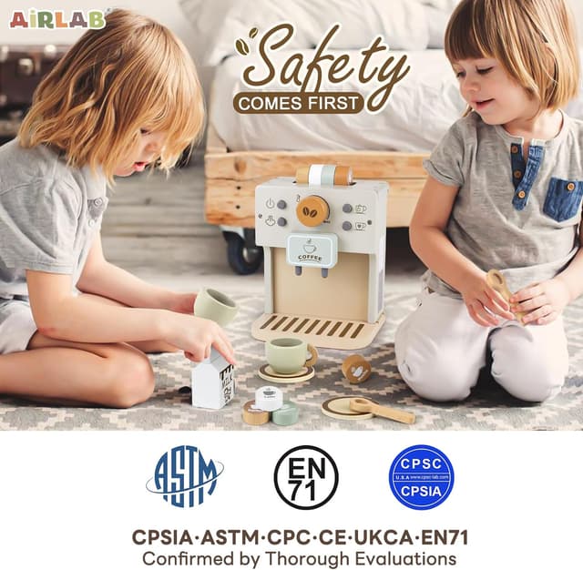 Thumbnail 6 de Airlab Kinderküche Kaffeemaschine Holz Spielset