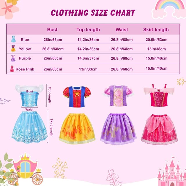 Detalle de WIKITOT Princess Costumes 4 sets for girls