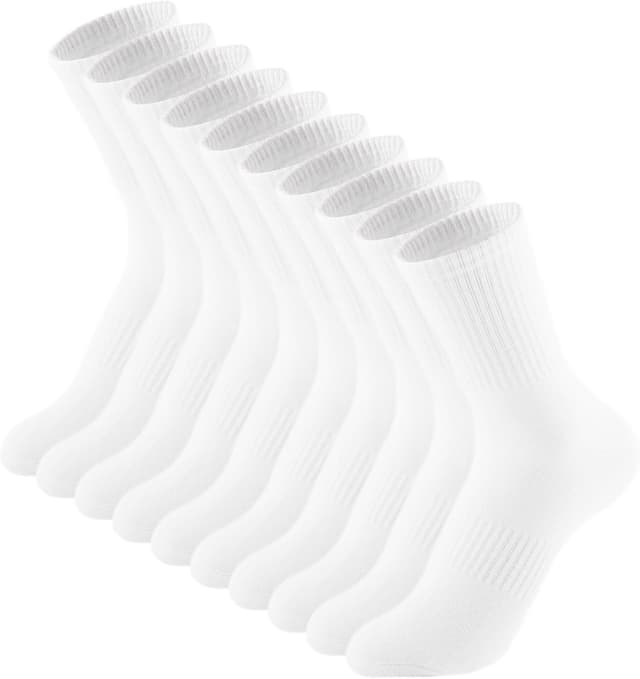 Detalle de Irisbear Women’s Crew Socks (5-Pair Pack) — Lightweight Cotton Athletic & Casual Socks