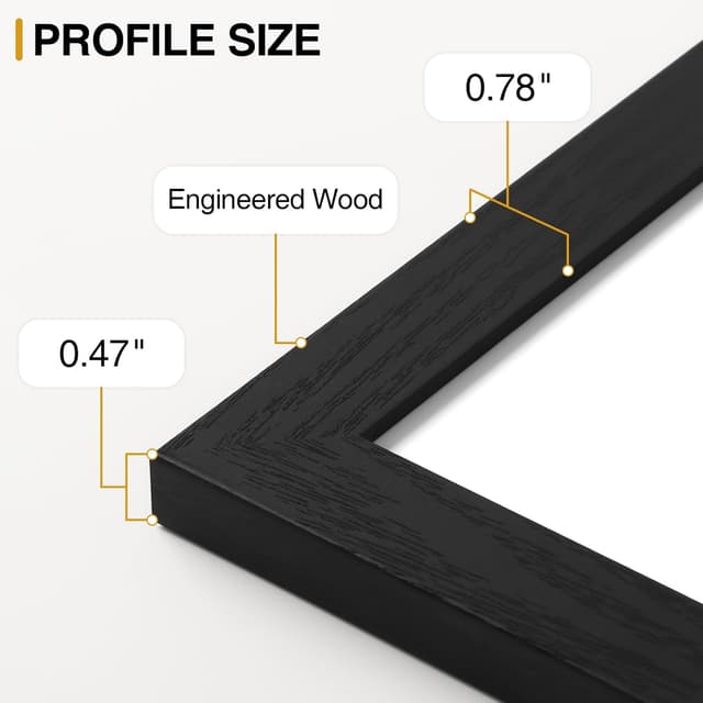 Thumbnail 6 de Vittanly 15-Pack Picture Frames Collage Wall Decor (Black) — Multi-Size Gallery Set