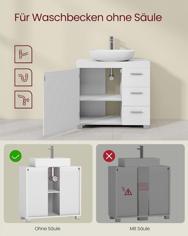 Thumbnail 4 de VASAGLE BBK503W10 Waschbeckenunterschrank