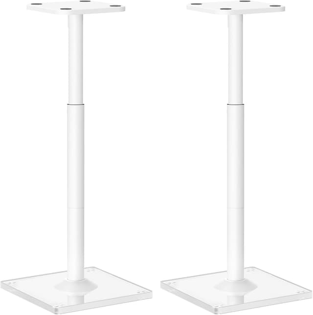 Detalle 2 de ELIVED : 1 paire de supports universels pour enceintes d’étagère, hauteur réglable jusqu’à 95 cm (blanc)