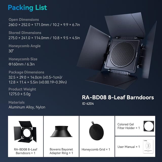 Thumbnail 6 de SMALLRIG 4204 Portes de grange 8 vantaux